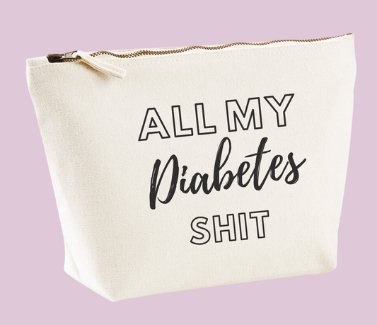 Diabetes Canvas Accessory Bag - All My Diabetes S***