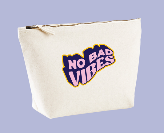 Canvas Accessory Bags - No Bad Vibes