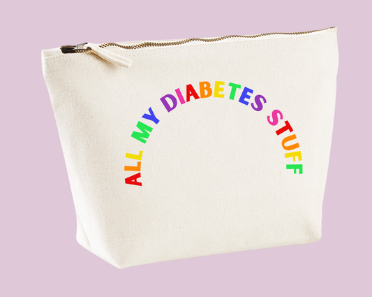 Diabetes Canvas Accessory Bag - Diabetes Stuff Rainbow